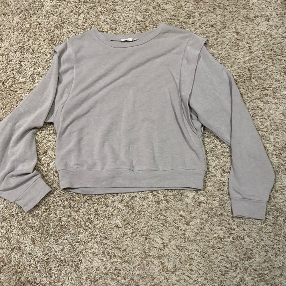 Tan moa moa long sleeve ruffle top